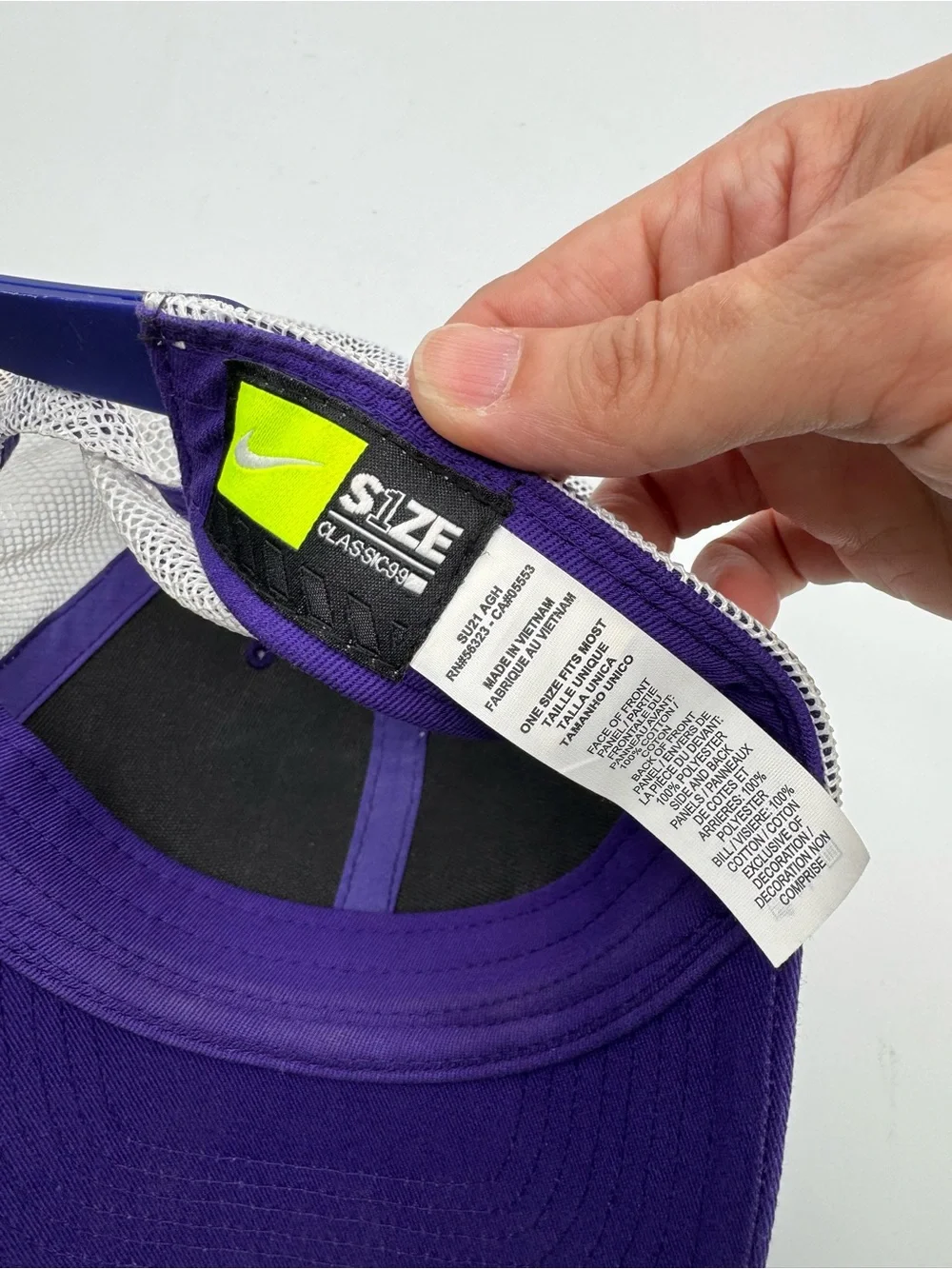 Nike LSU Tigers Classic 99 Trucker Snapback Hat Purple Throwback Logo